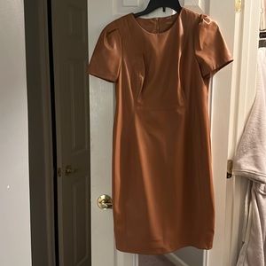 Calvin Klein Dress Faux Leather in Tan | NWOT